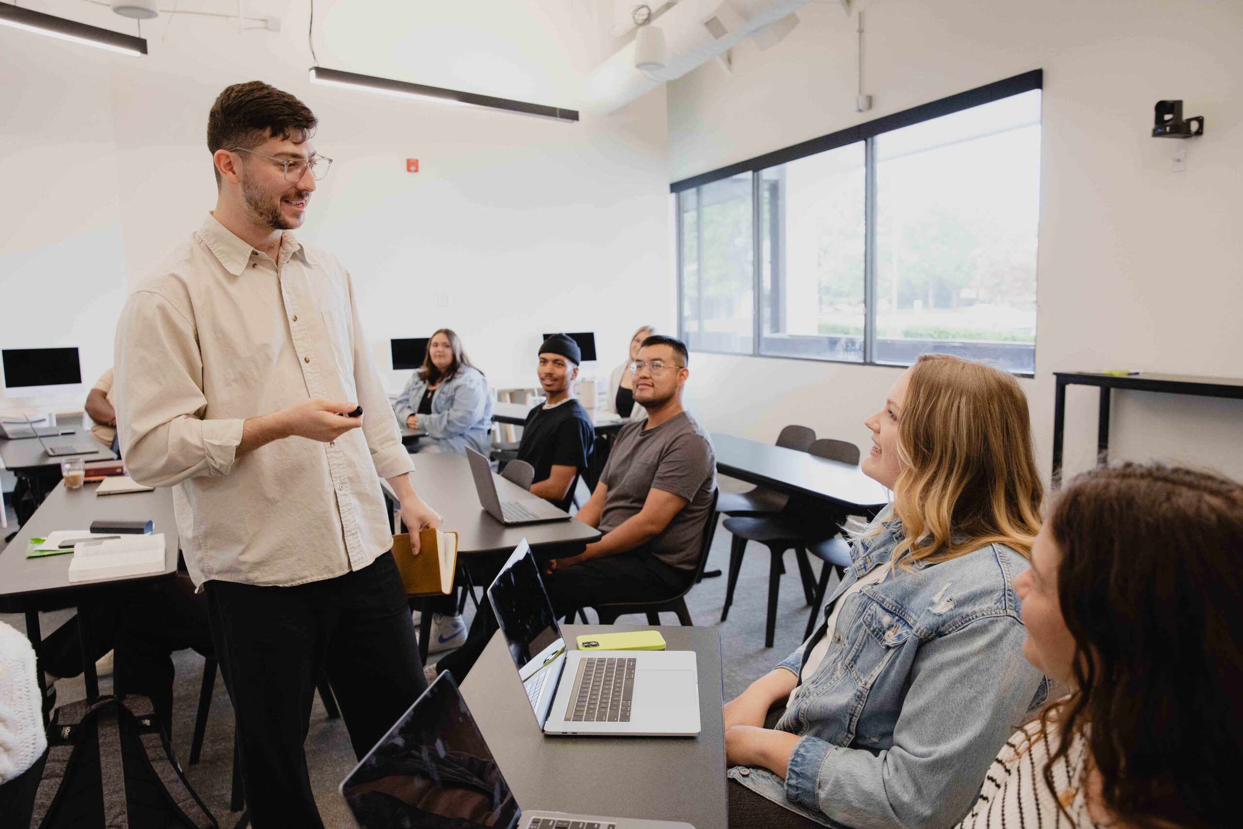 Teaching in a classroom